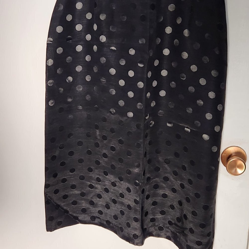 189. Black polka dot skirt by PantMan vintage sz 14  Fits M - Picture 2 of 4